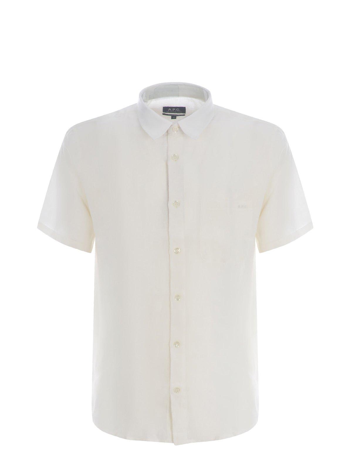 Shop Apc Buttoned Short Sleeved Shirt In White