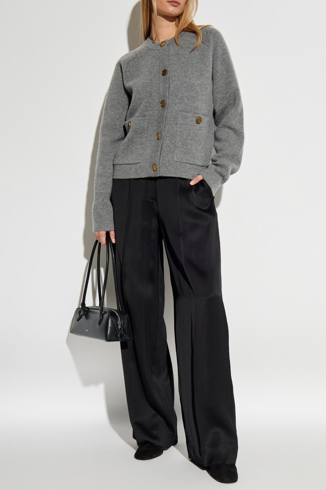 Totême Hammered Button Cardigan Grey Melange In Gray