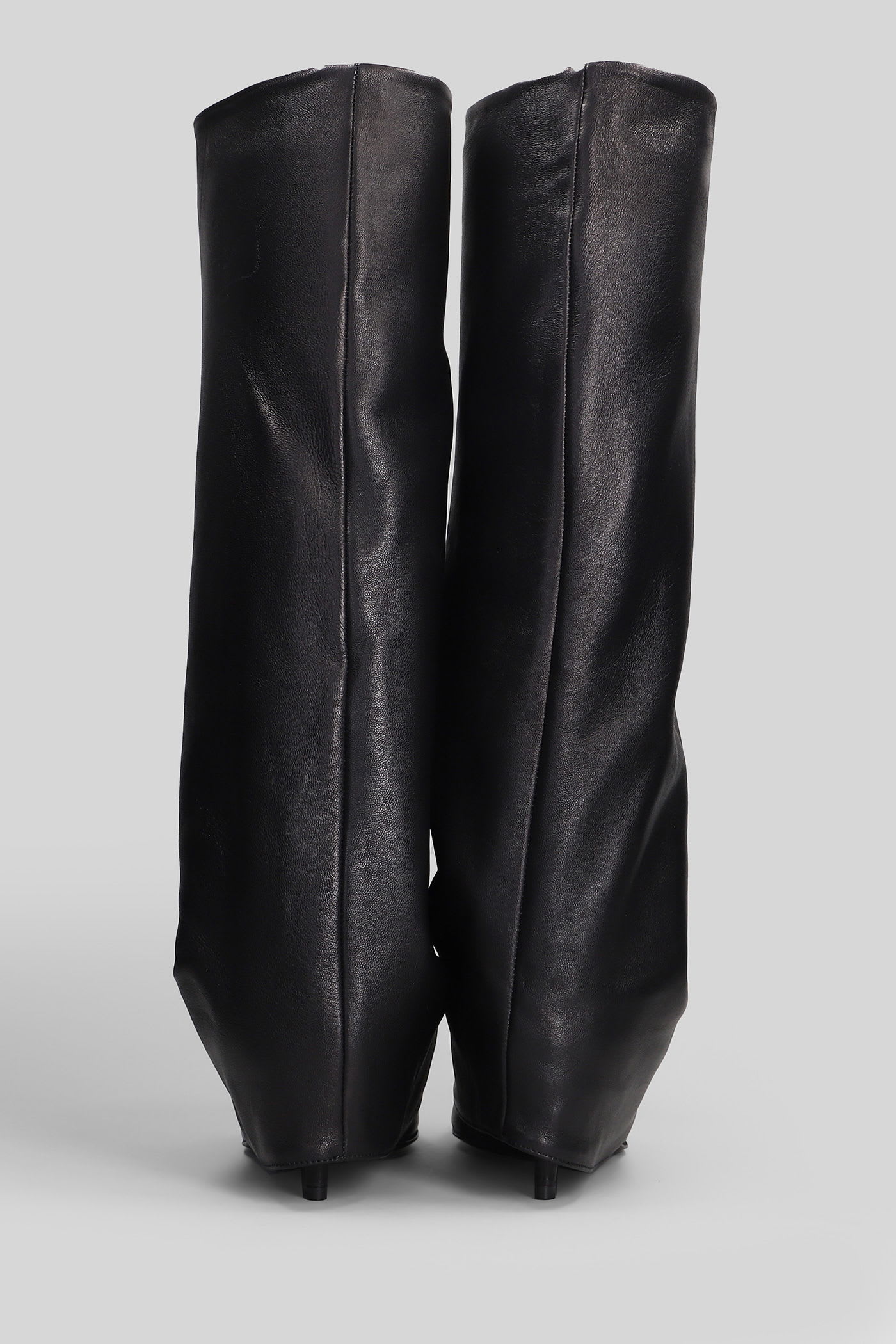 Alchimia High Heels Boots In Black Leather In Black