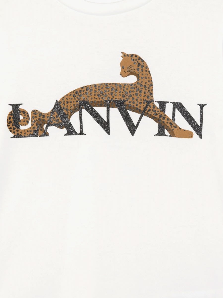 Shop Lanvin Logo Long Sleeve T-shirt In Ivory