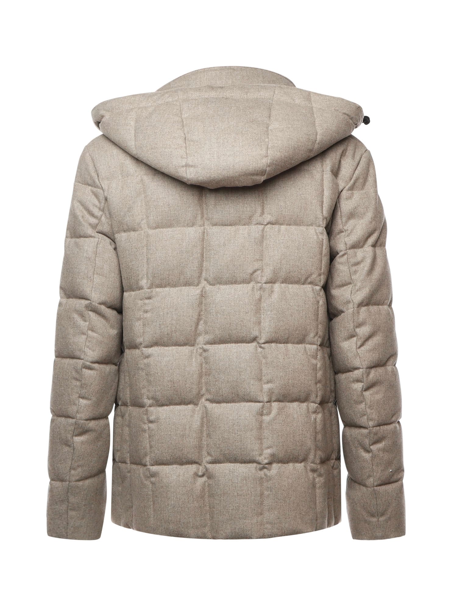 Fay Wool Down Jacket In Brown