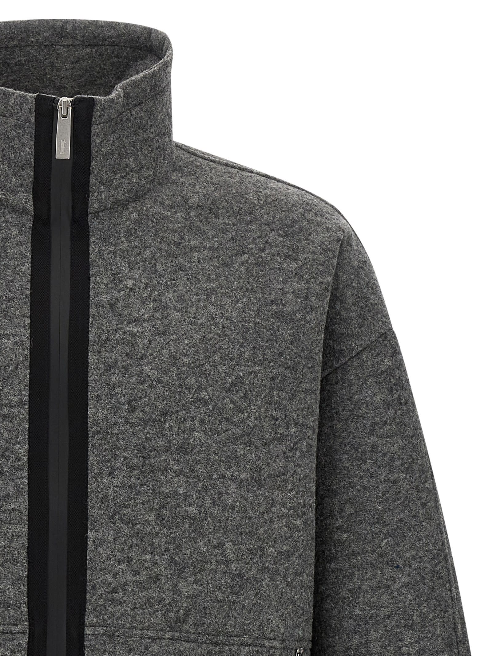 Herno Laminar Pannolenci Jacket In Gray