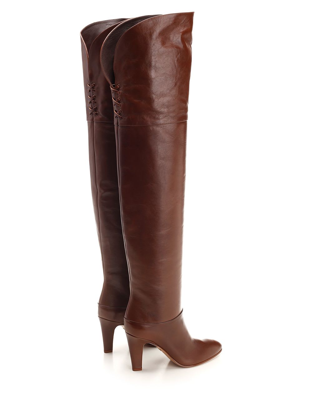 Shop Chloé Eve Over-the-knee Boots In Brown