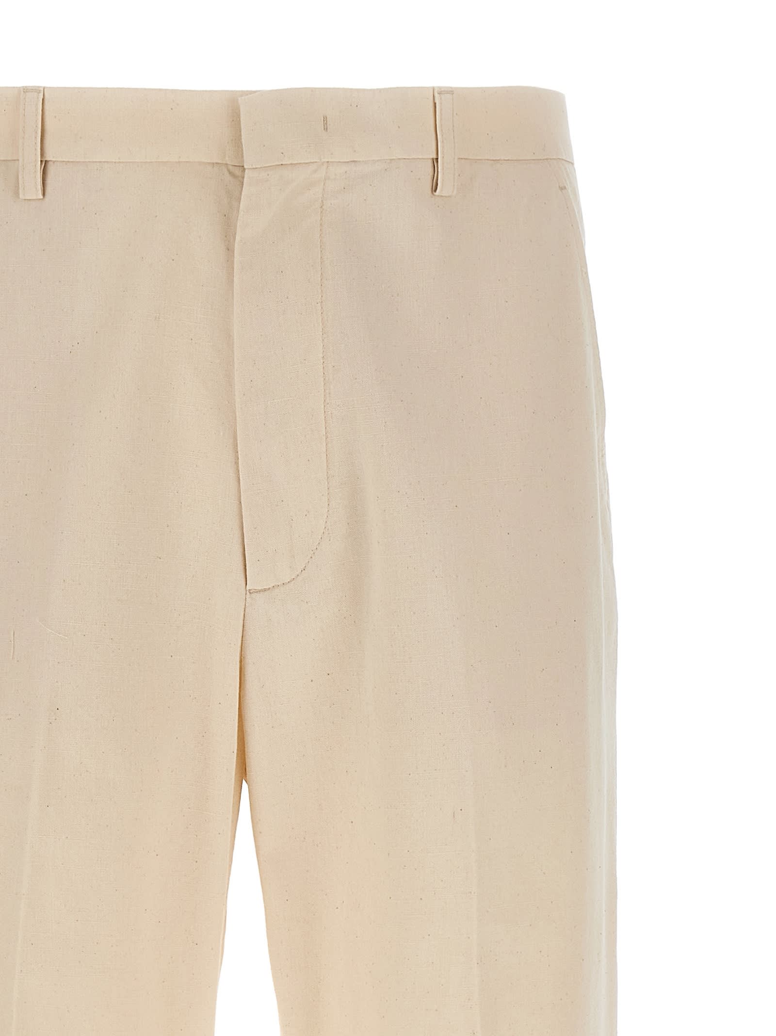 Valentino Virgin Wool Pants In Neutral