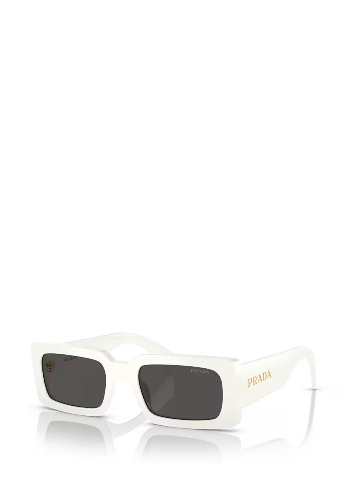 Shop Prada Rectangular-frame Sunglasses Sunglasses In 1425s0 Talc