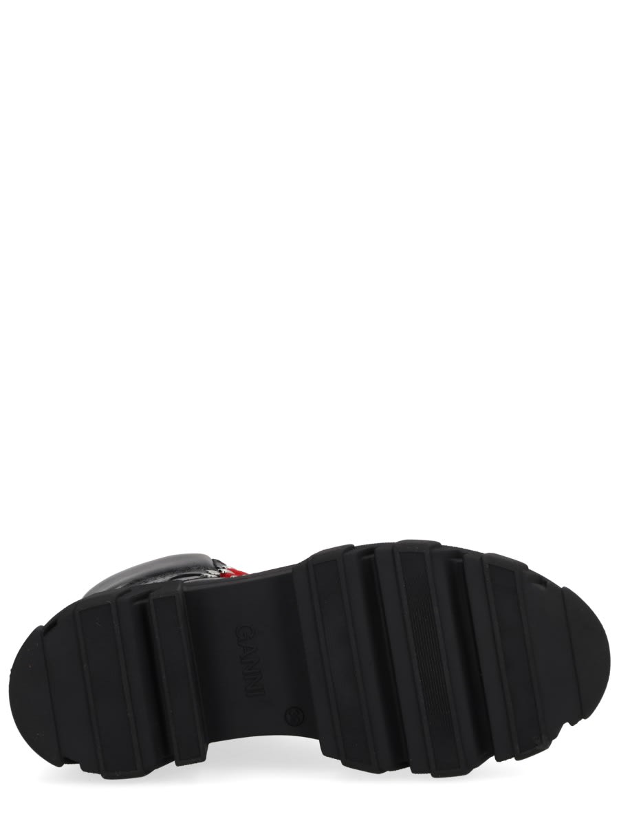 Ganni Ankle Mountain Boots Chunky Sole In Black