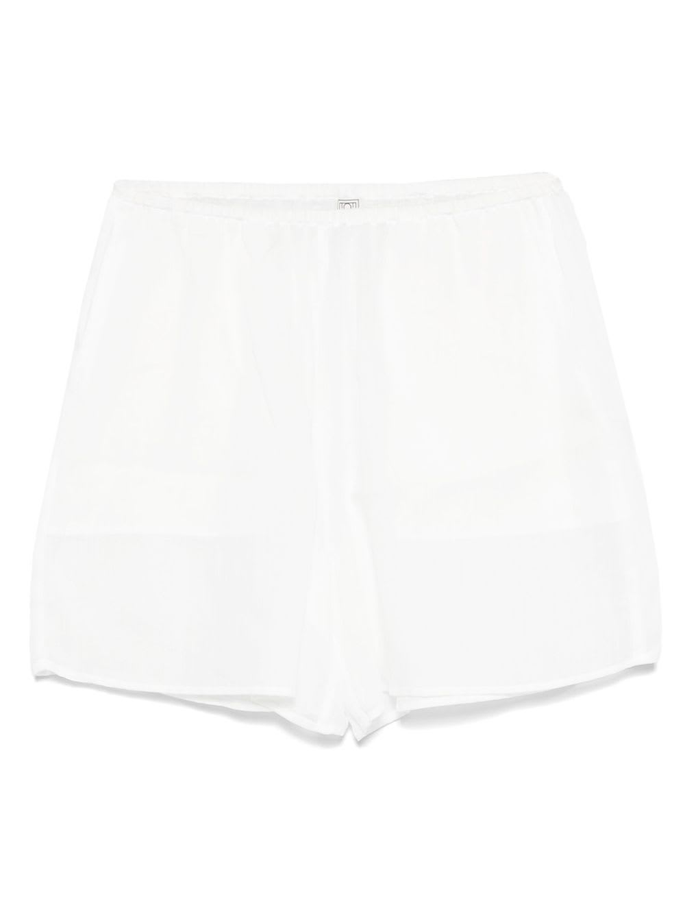 Totême Lightweight Summer Shorts Featuring Pockets In White