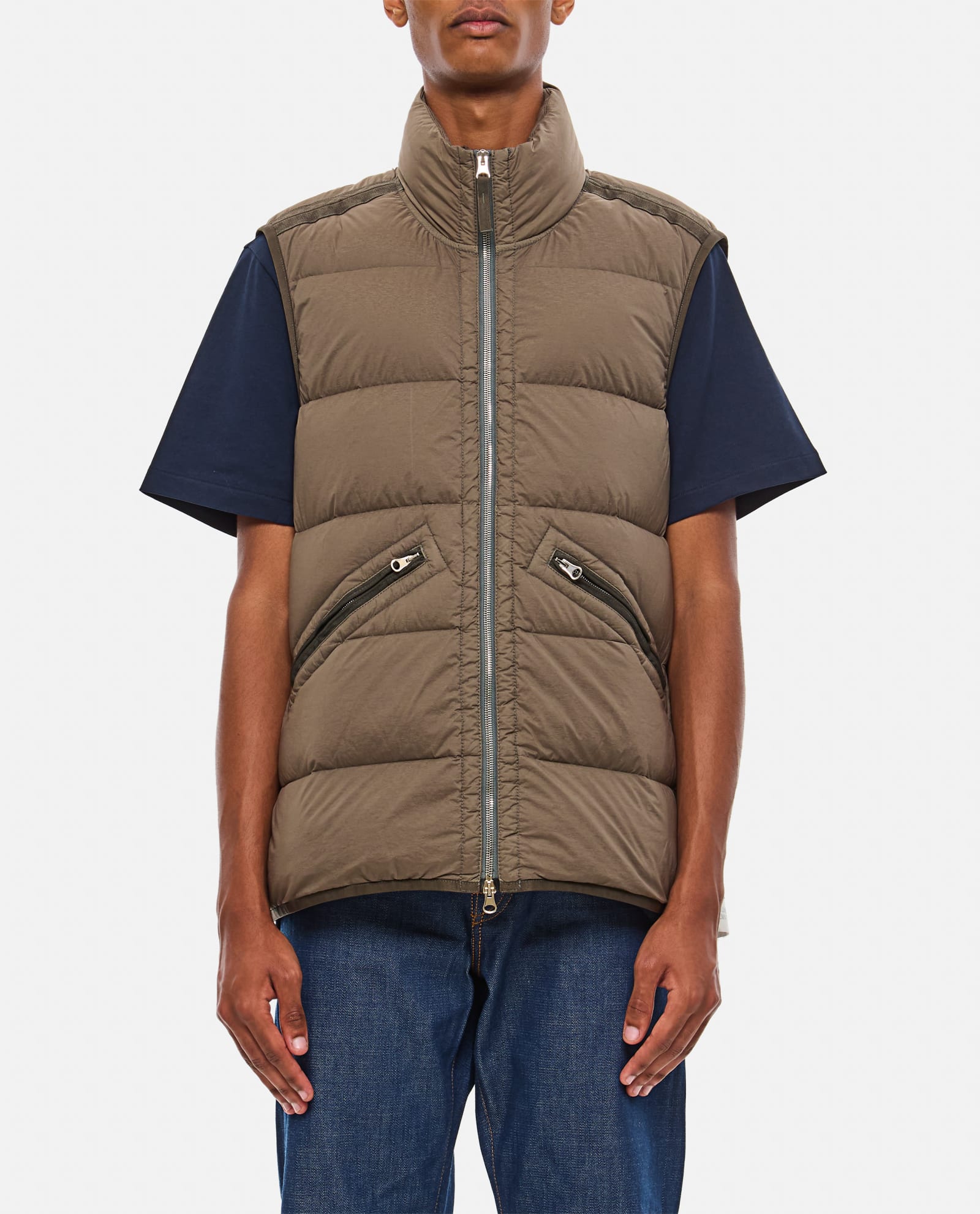 Shop Stone Island Gilet In Brown