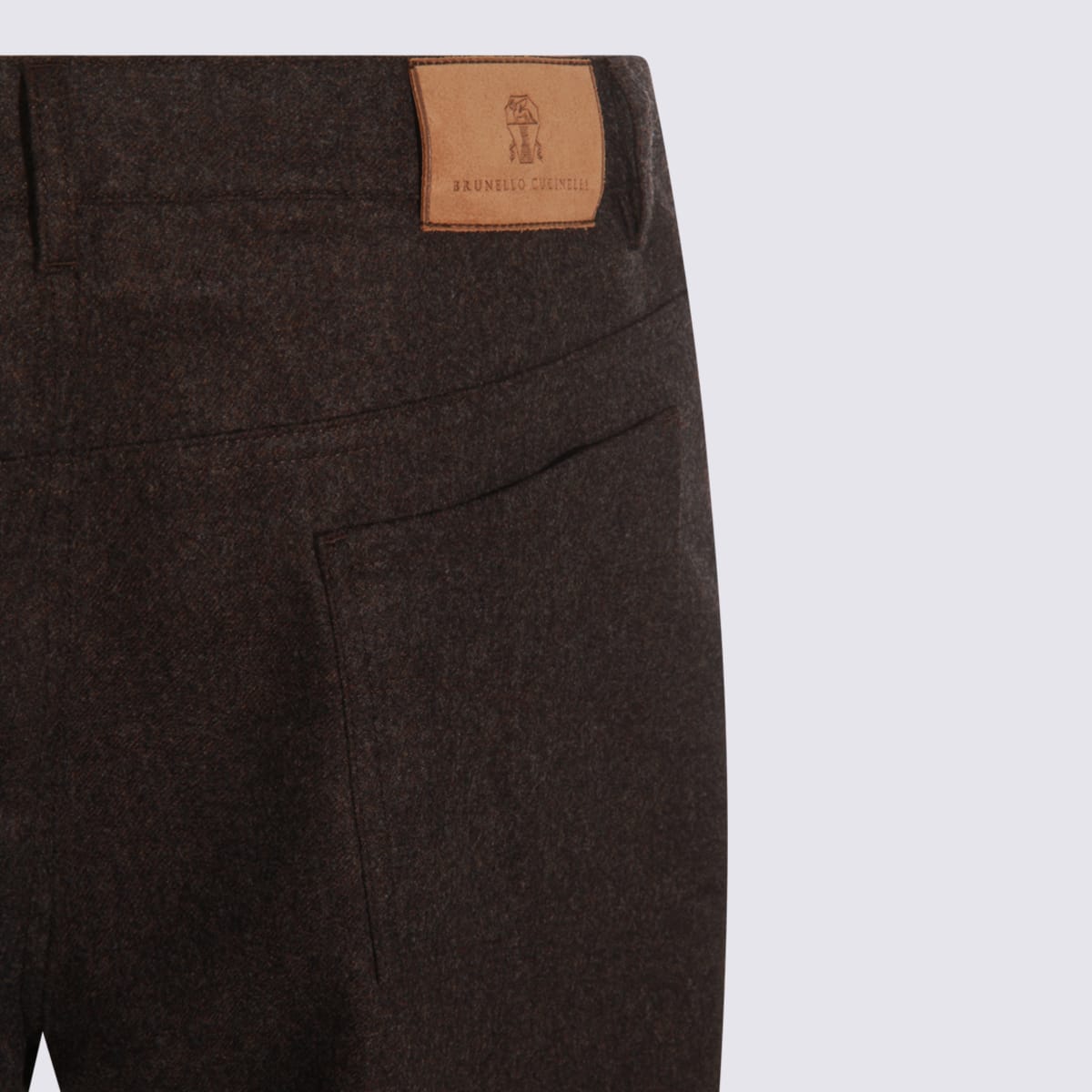 Brunello Cucinelli Relaxed Fit Trousers With Practical Elements In Brown