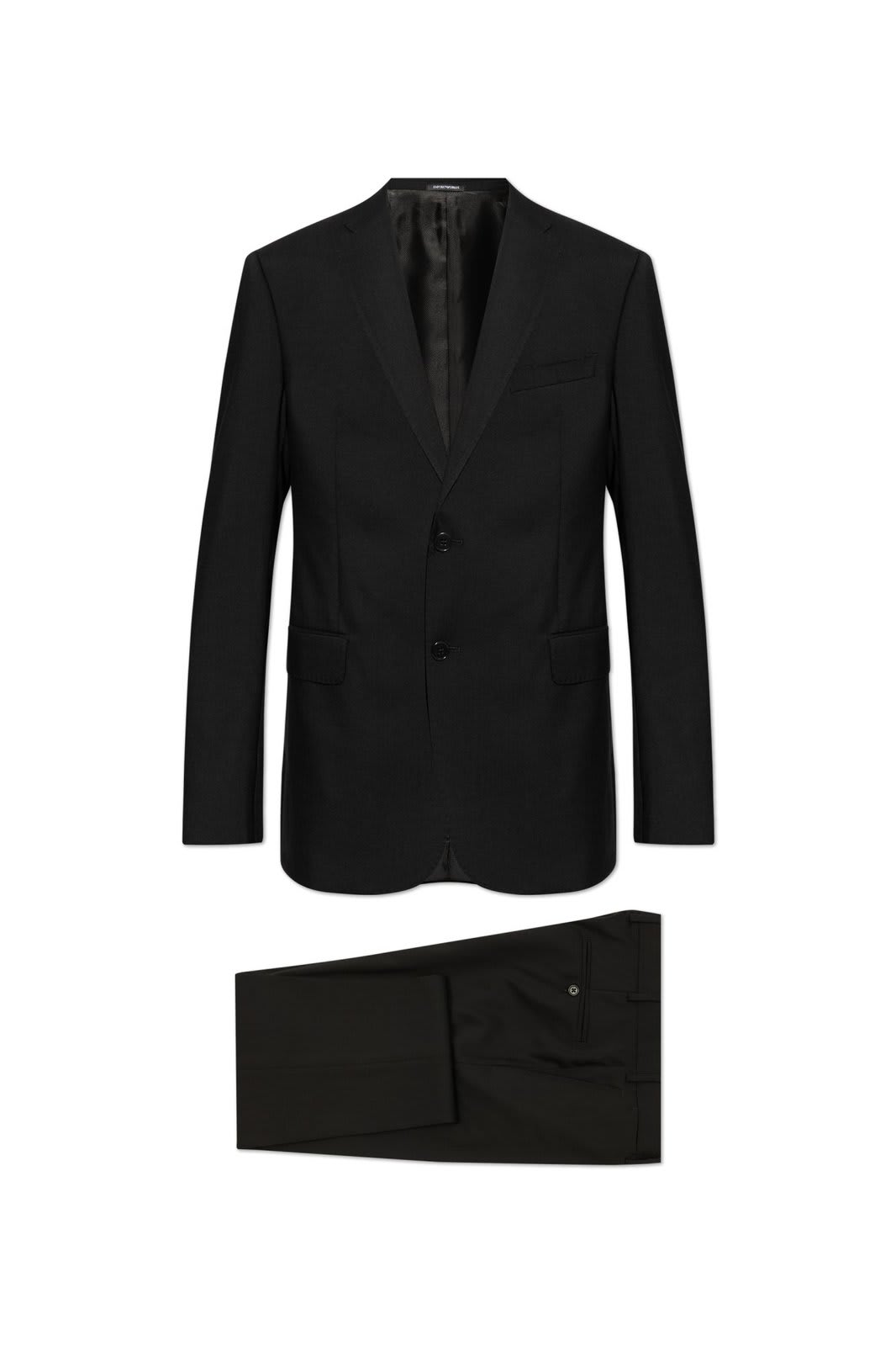 Shop Emporio Armani Wool Suit In Black