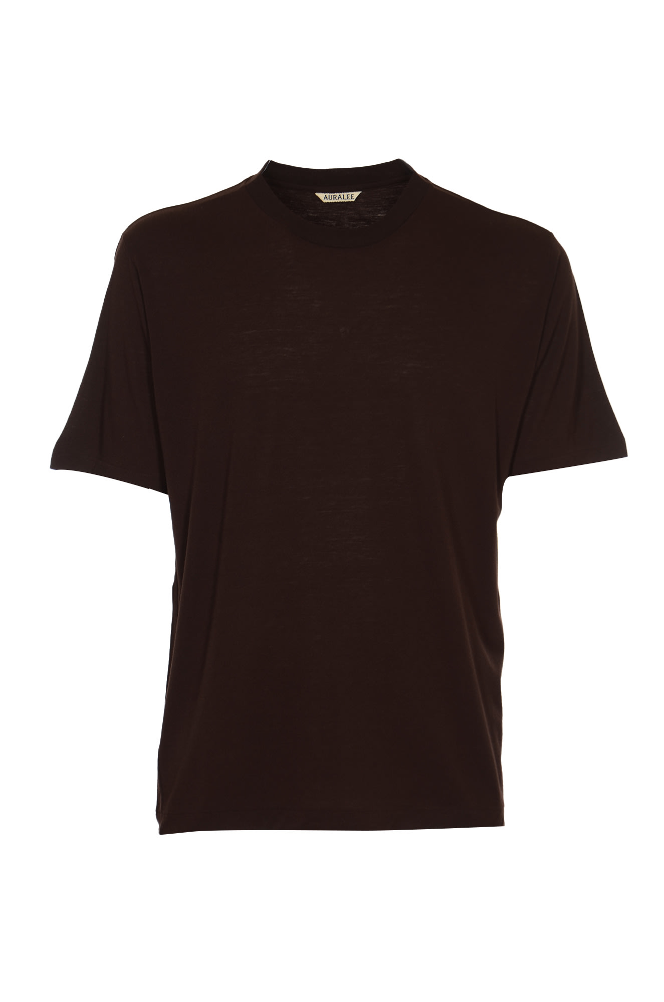 Shop Auralee Super Soft Wool Jersey T-shirt In Dark Brown