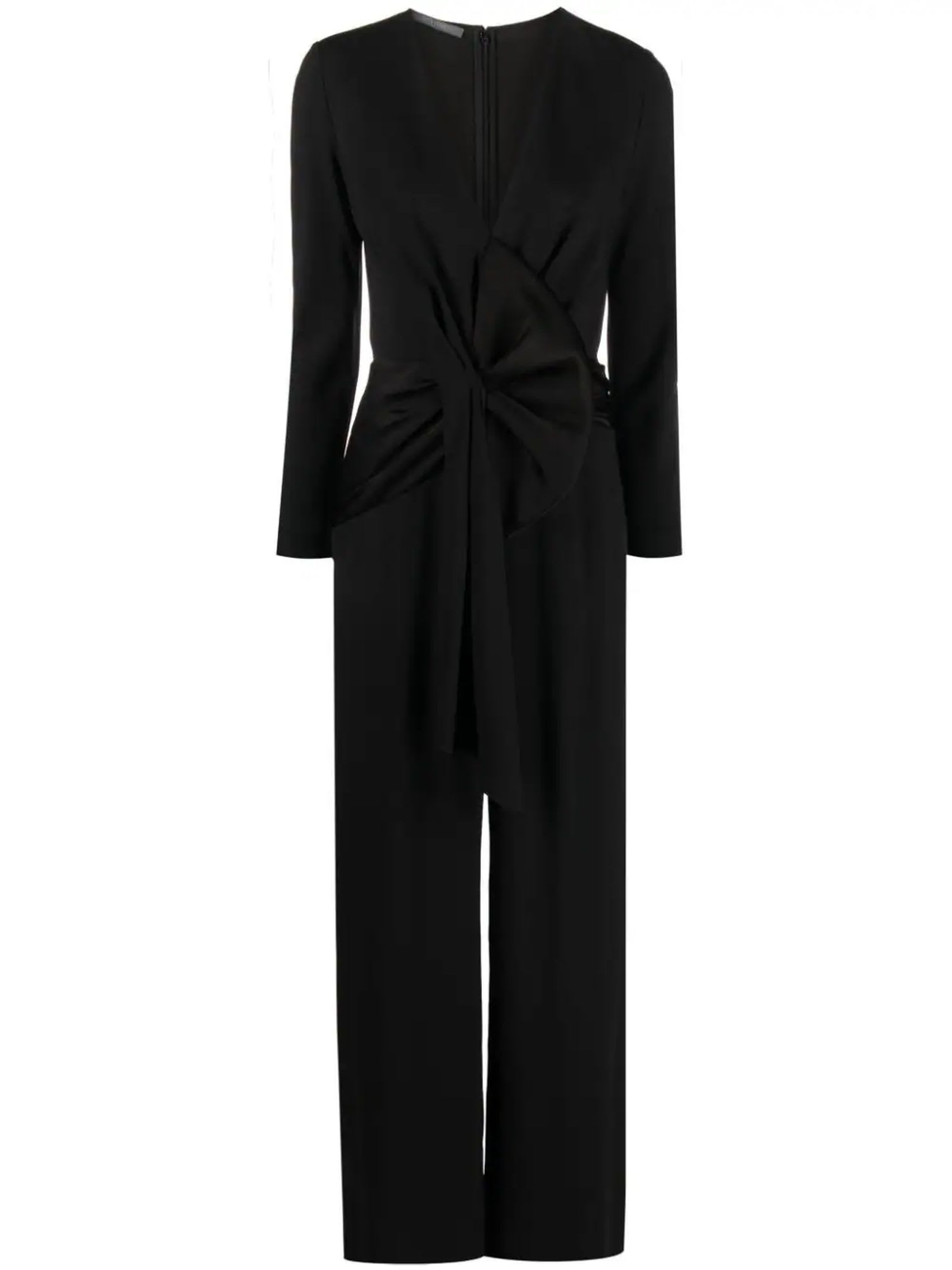 Black Acetate Blend Jumpsuit
