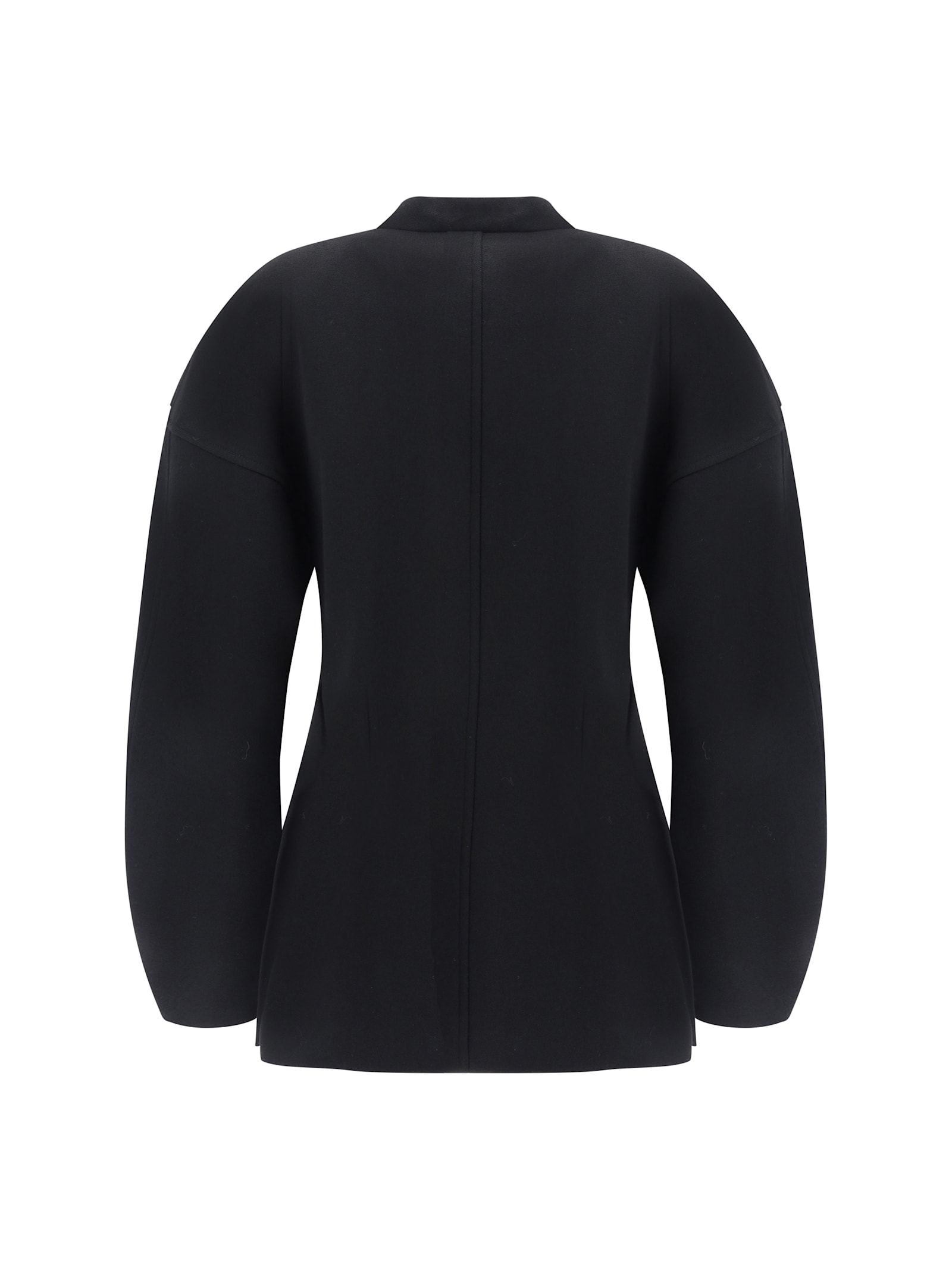 Jil Sander V-neck Wool Wrap Jacket In Black