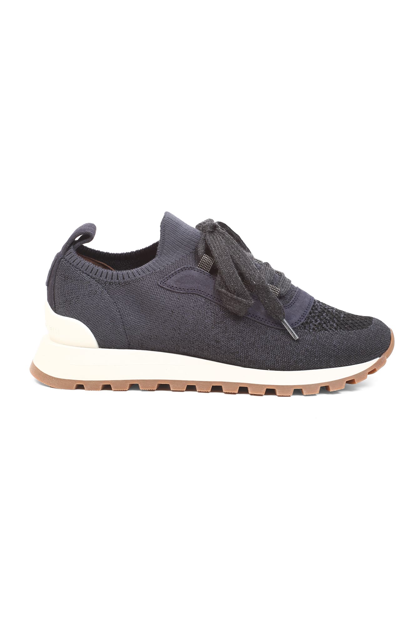 Brunello Cucinelli Panelled Low-top Sneakers In Blu