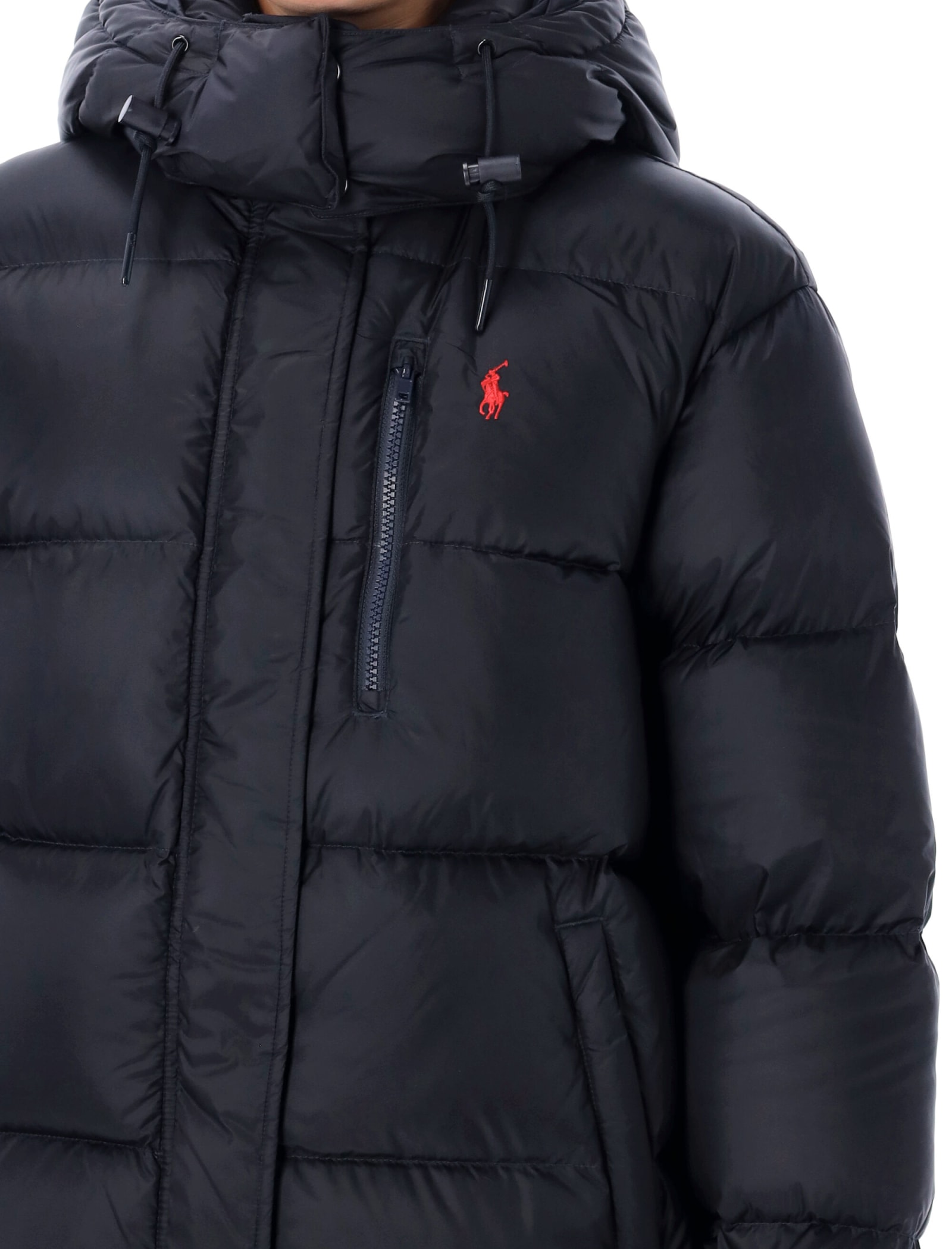 Polo Ralph Lauren Hooded Down Jacket In Black
