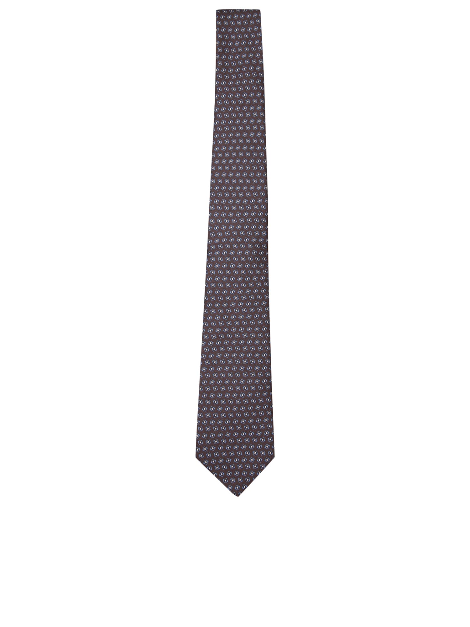 Geometric Blue/beige Tie