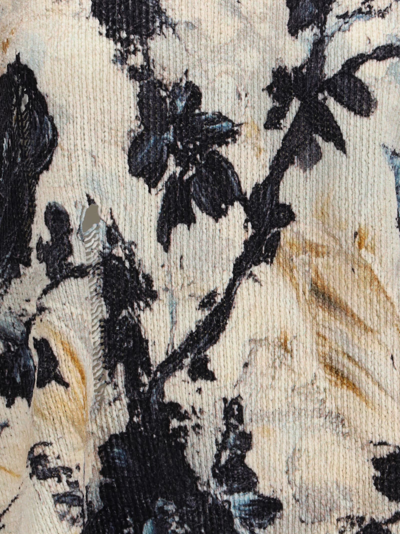 R13 Floral-print Distressed Sweatshirt In Neutral