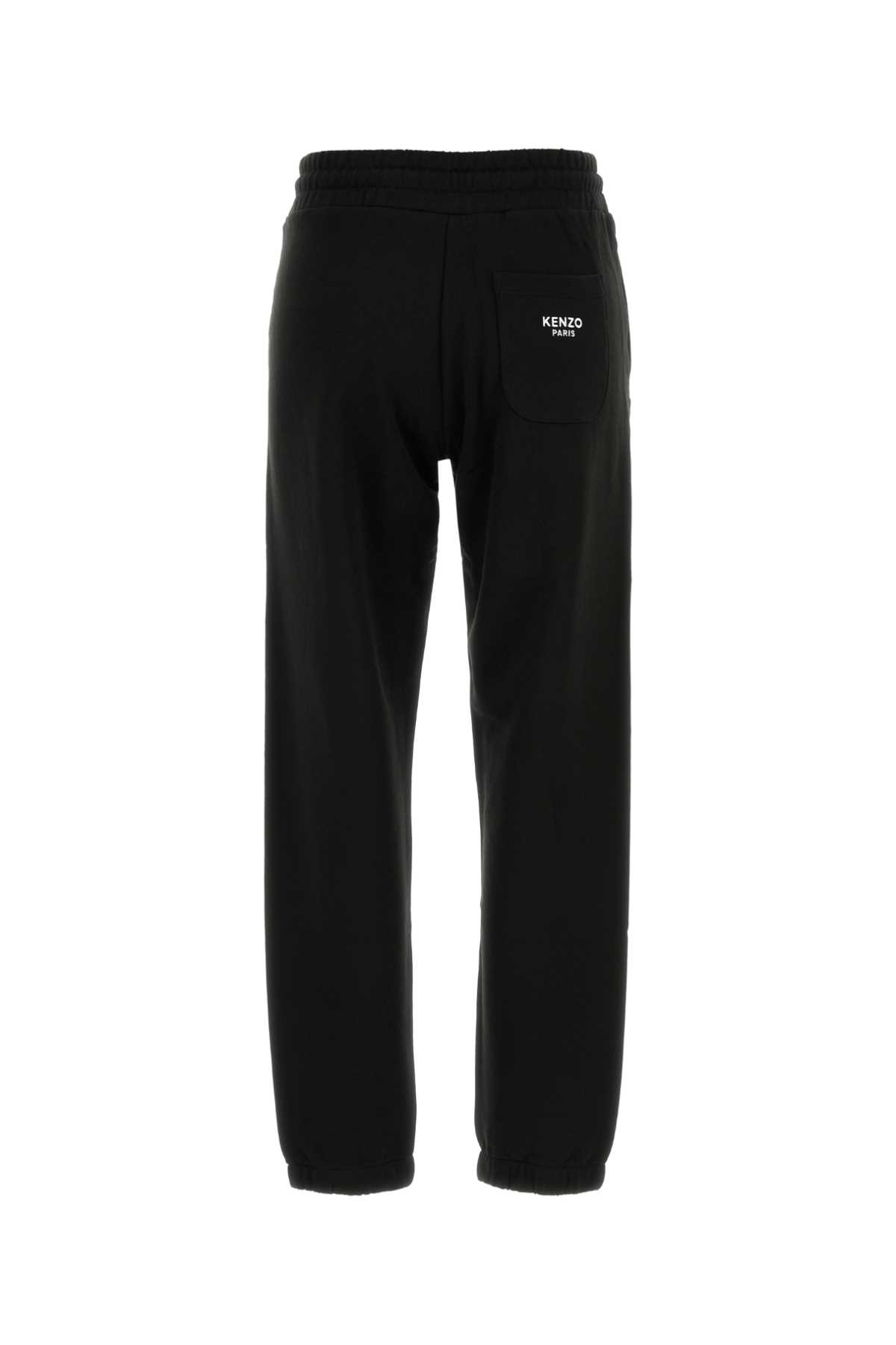 Kenzo Joggers Cotton Elastic Waistband In Black