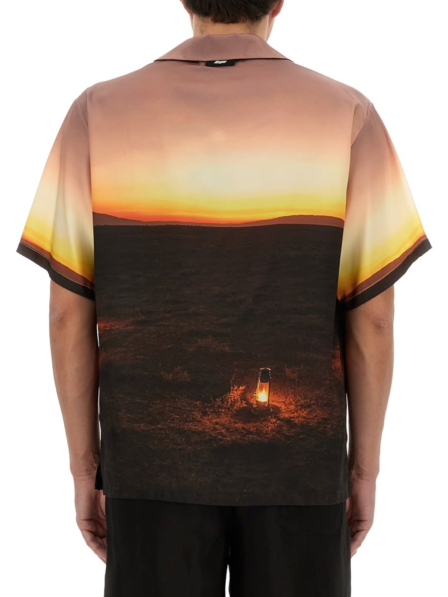 Shop Msgm Shirt Sunset In Multicolour