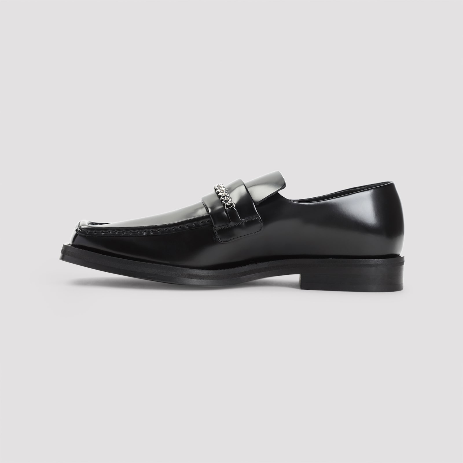 Martine Rose Leather Loafers With Square Toe In Black