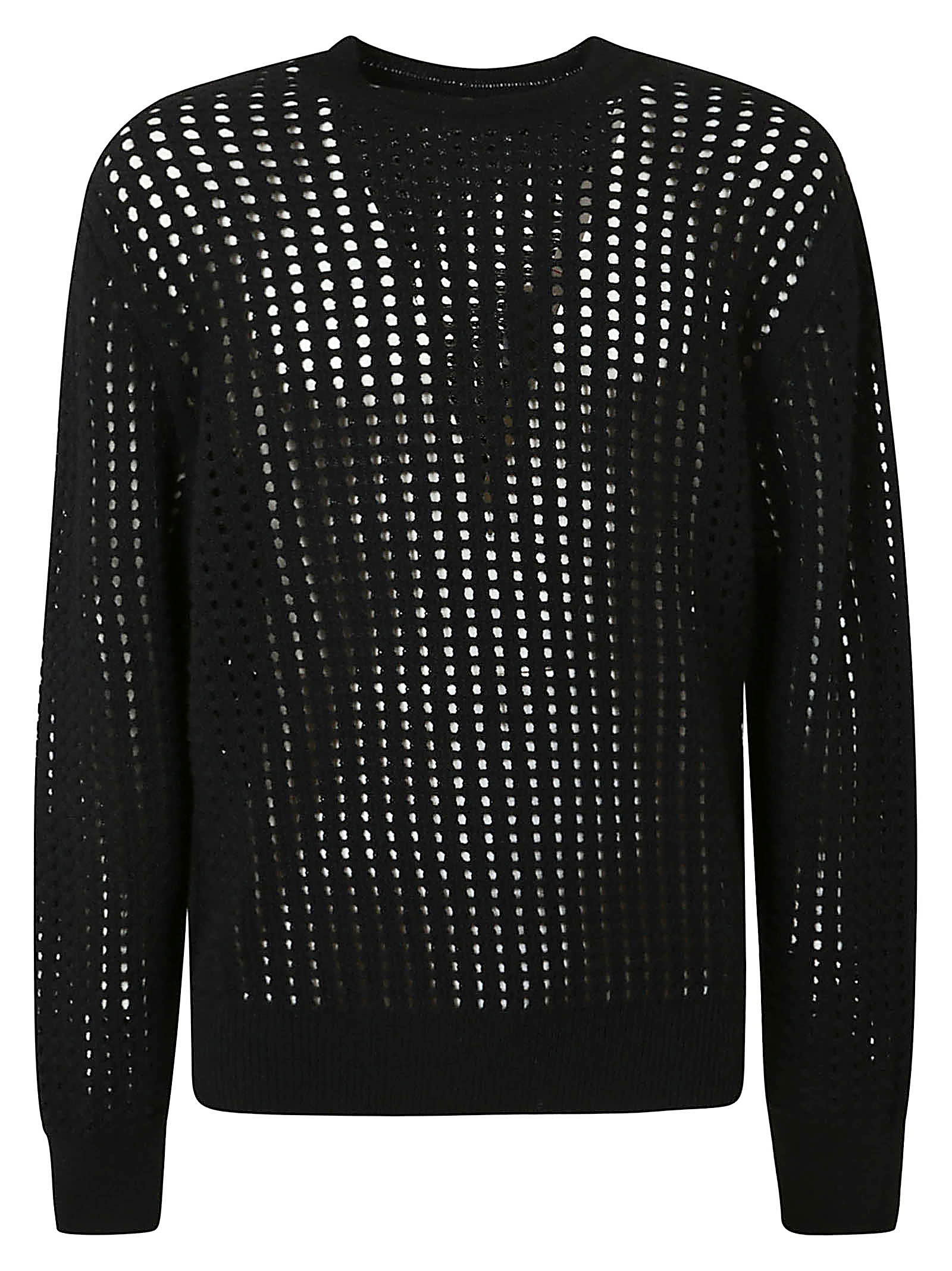 Shop Maison Flaneur Mesh Cashmere Sweater In Black