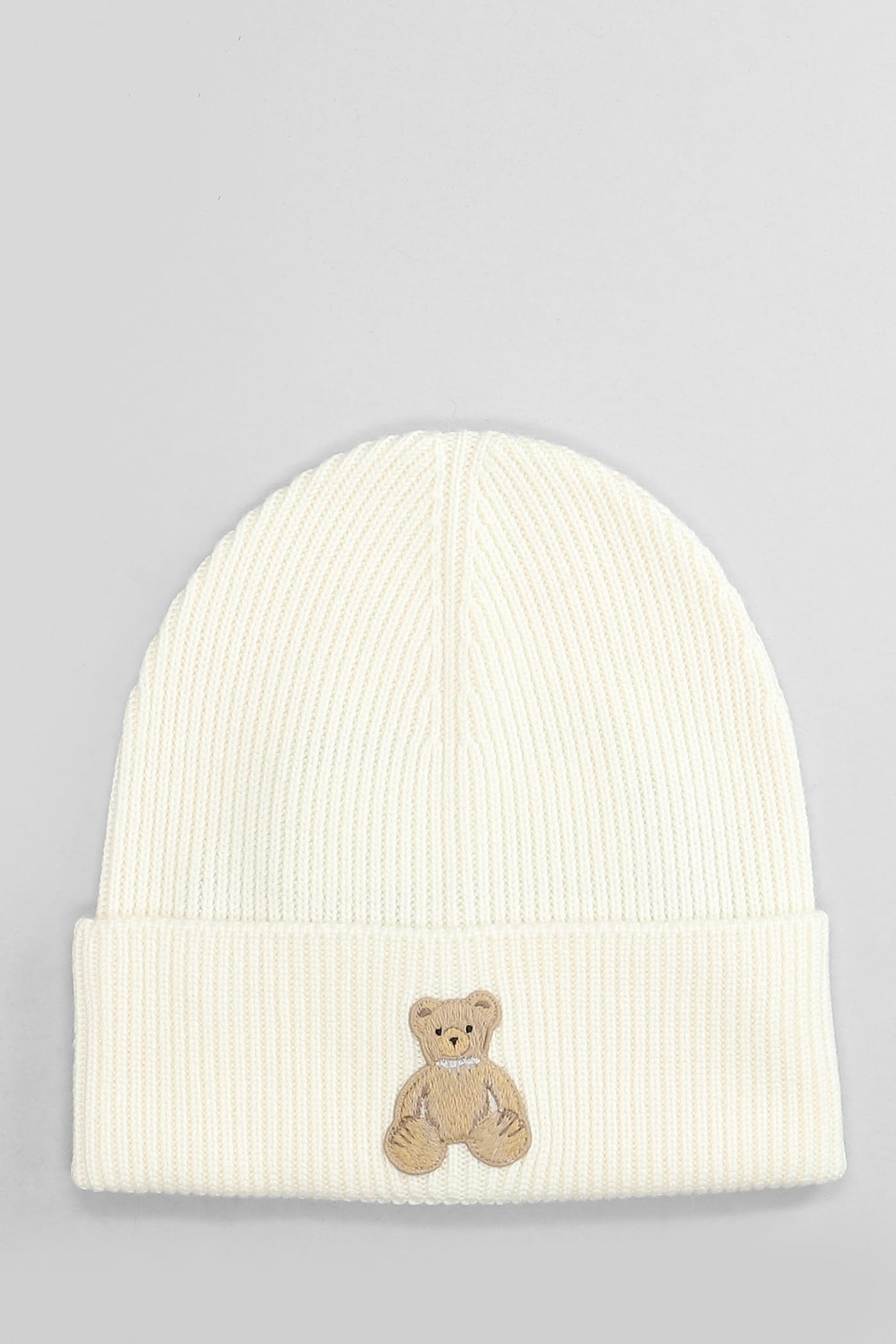 Shop Palm Angels Hats In Beige Wool In Off White Brown