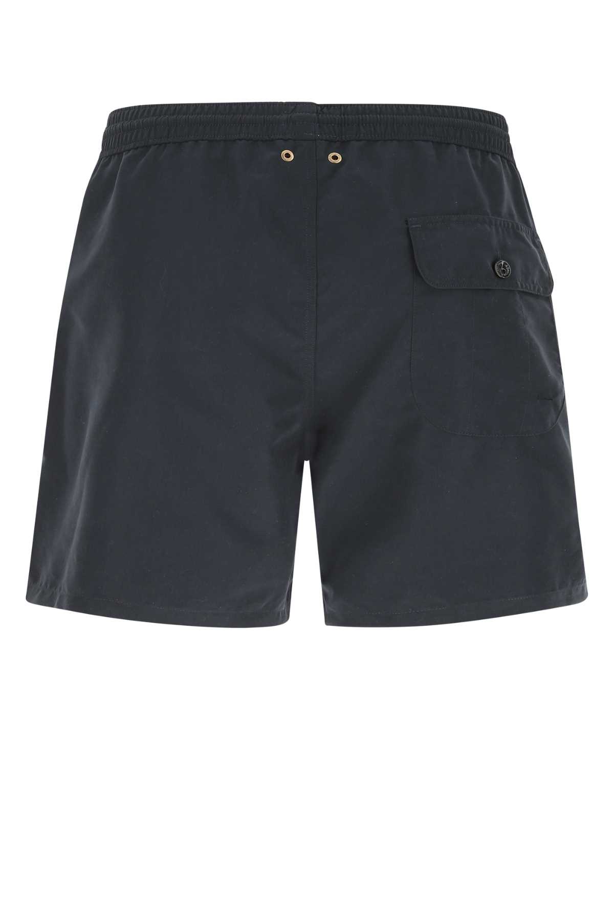 Shop Agnona Navy Blue Polyester Swimming Shorts In B93