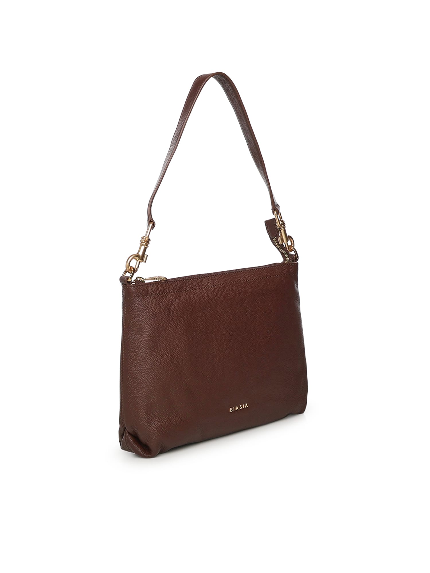 Biasia Logo Shoulder Bag In Brown