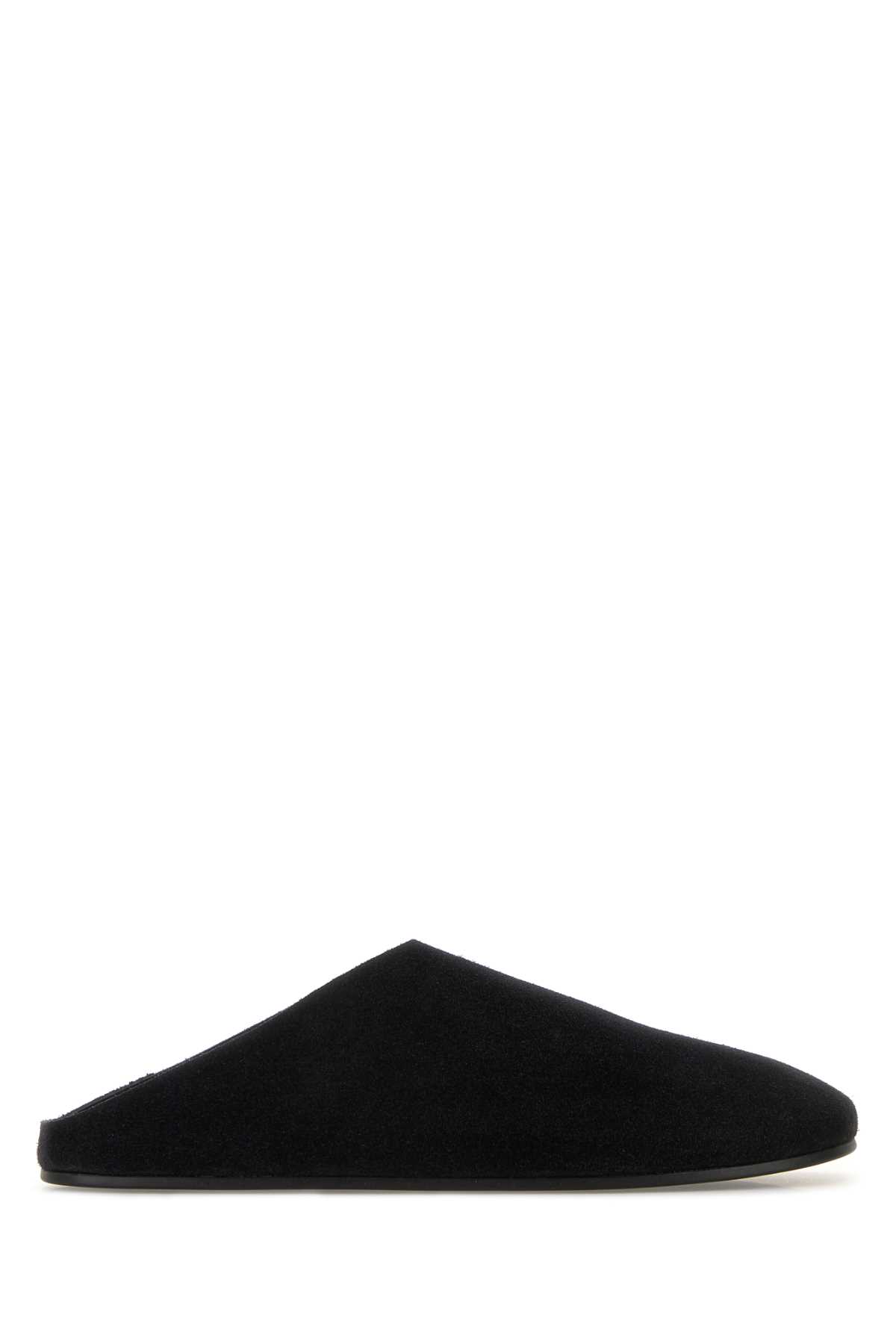 The Row Black Suede Hudson Slippers