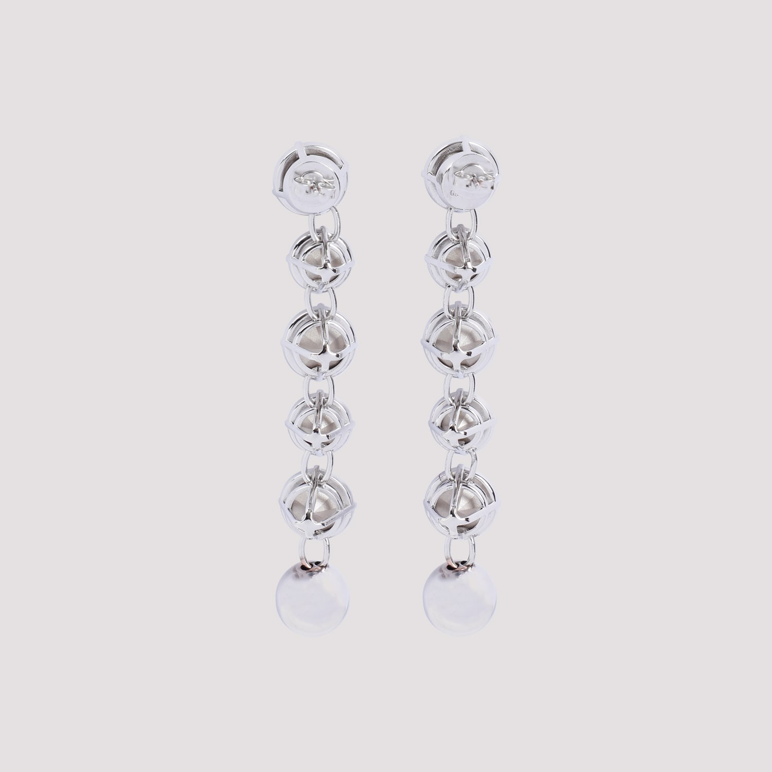 Shop Jean Paul Gaultier Long Diamond Earrings In Silver