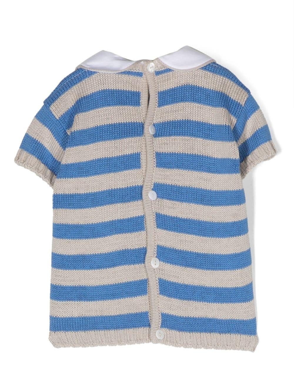 Shop Little Bear Striped Shirt In Light Blue