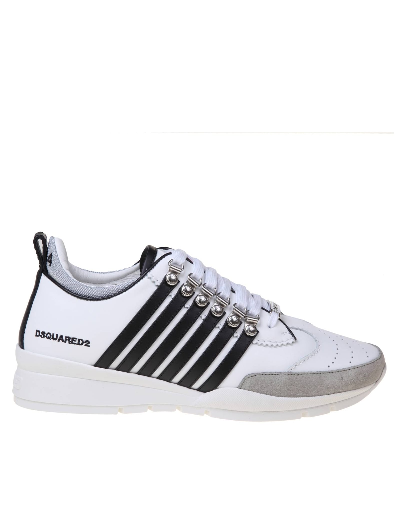 Shop Dsquared2 Legendary Sneakers In Black And White Leather In White/black