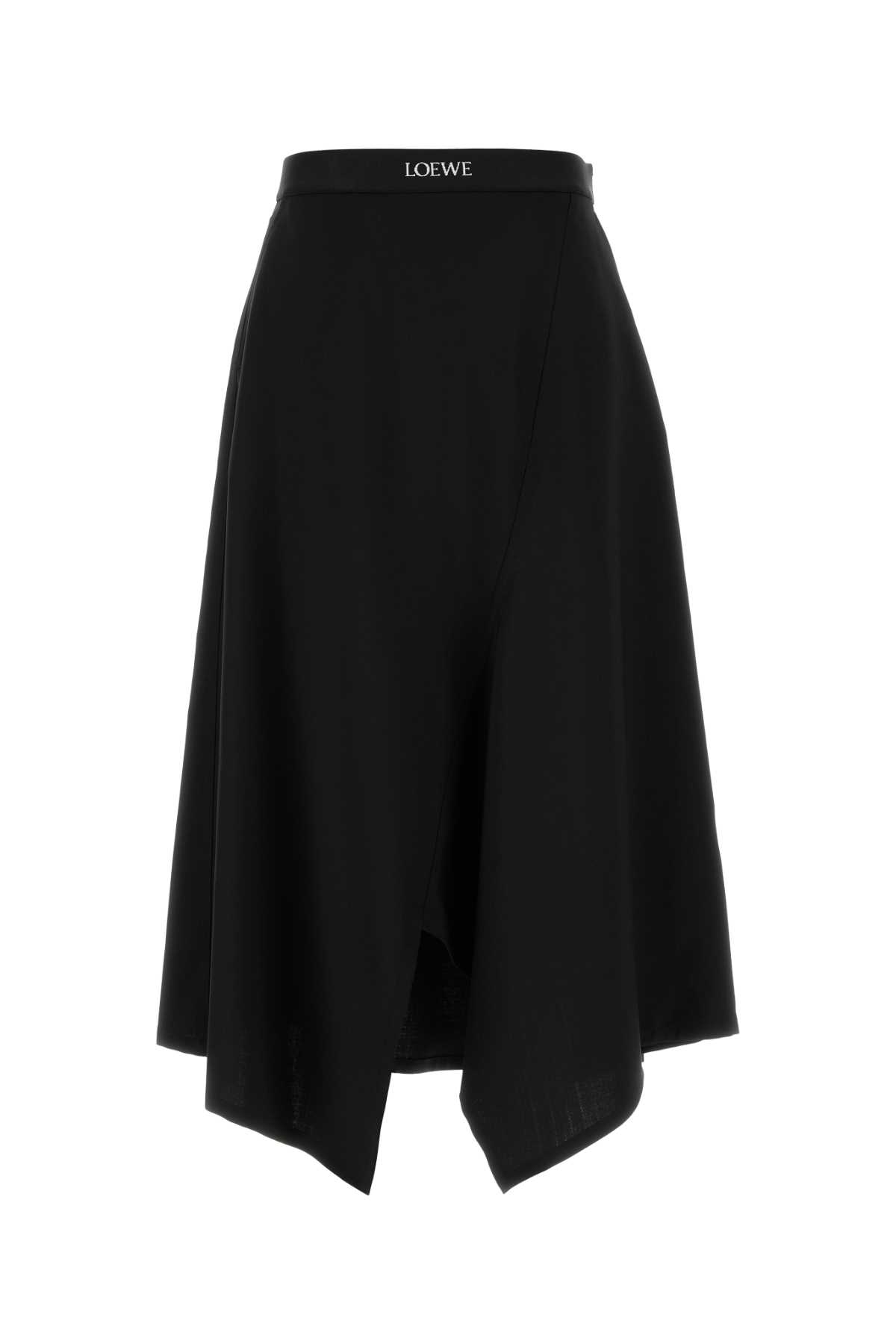 Loewe Black Wool Skirt