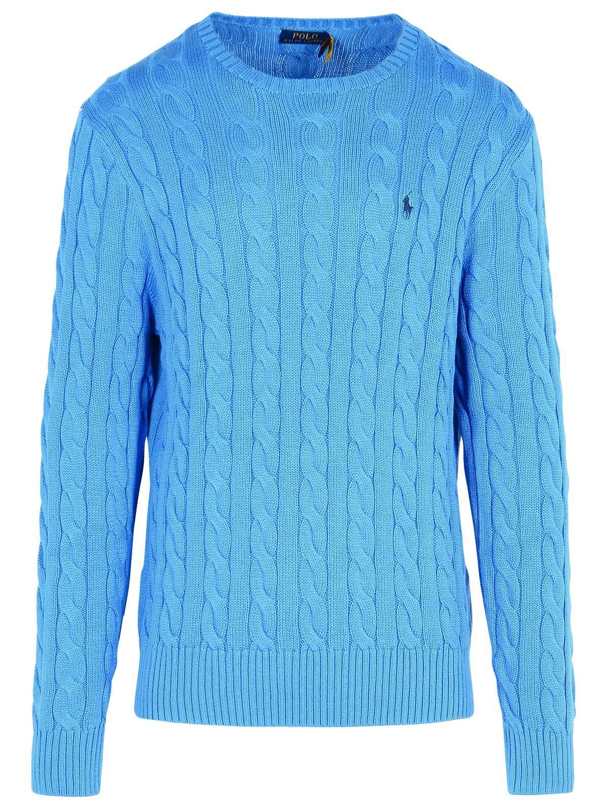 Logo Embroidered Cable-knit Jumper