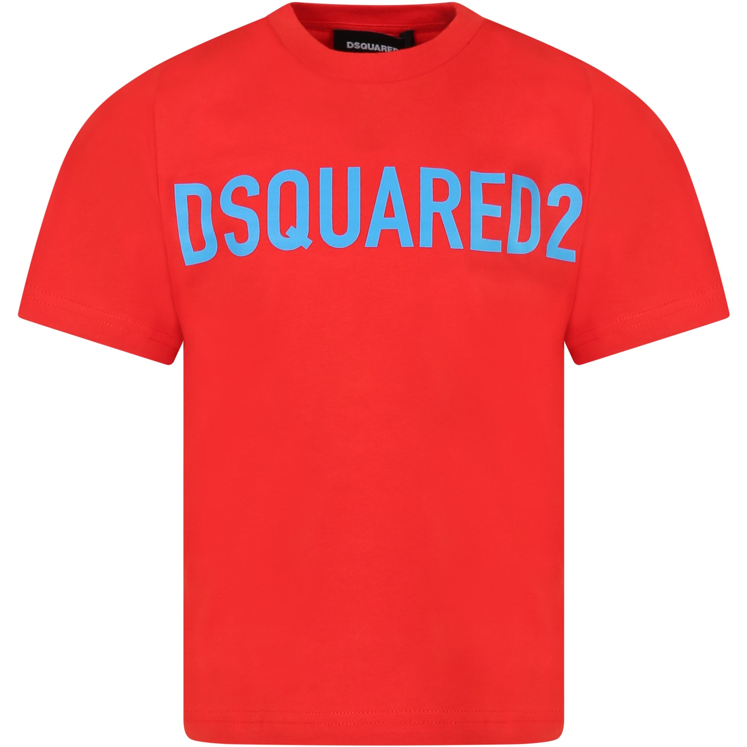 Dsquared2 Kids' Red T-shirt For Boy With Logo