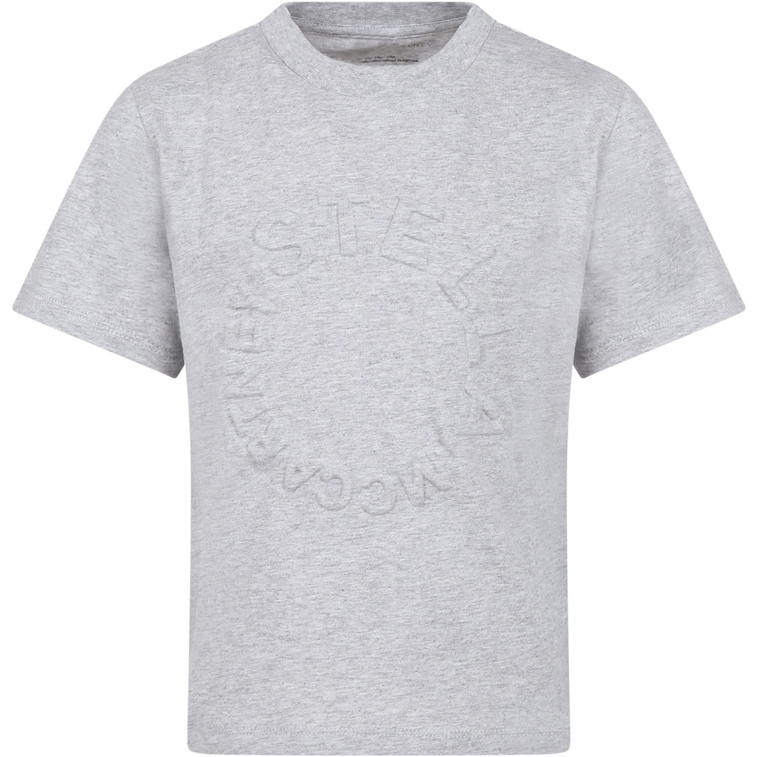 Stella Mccartney Kids' T-shirt Grigia Per Bambino Con Logo In Grey