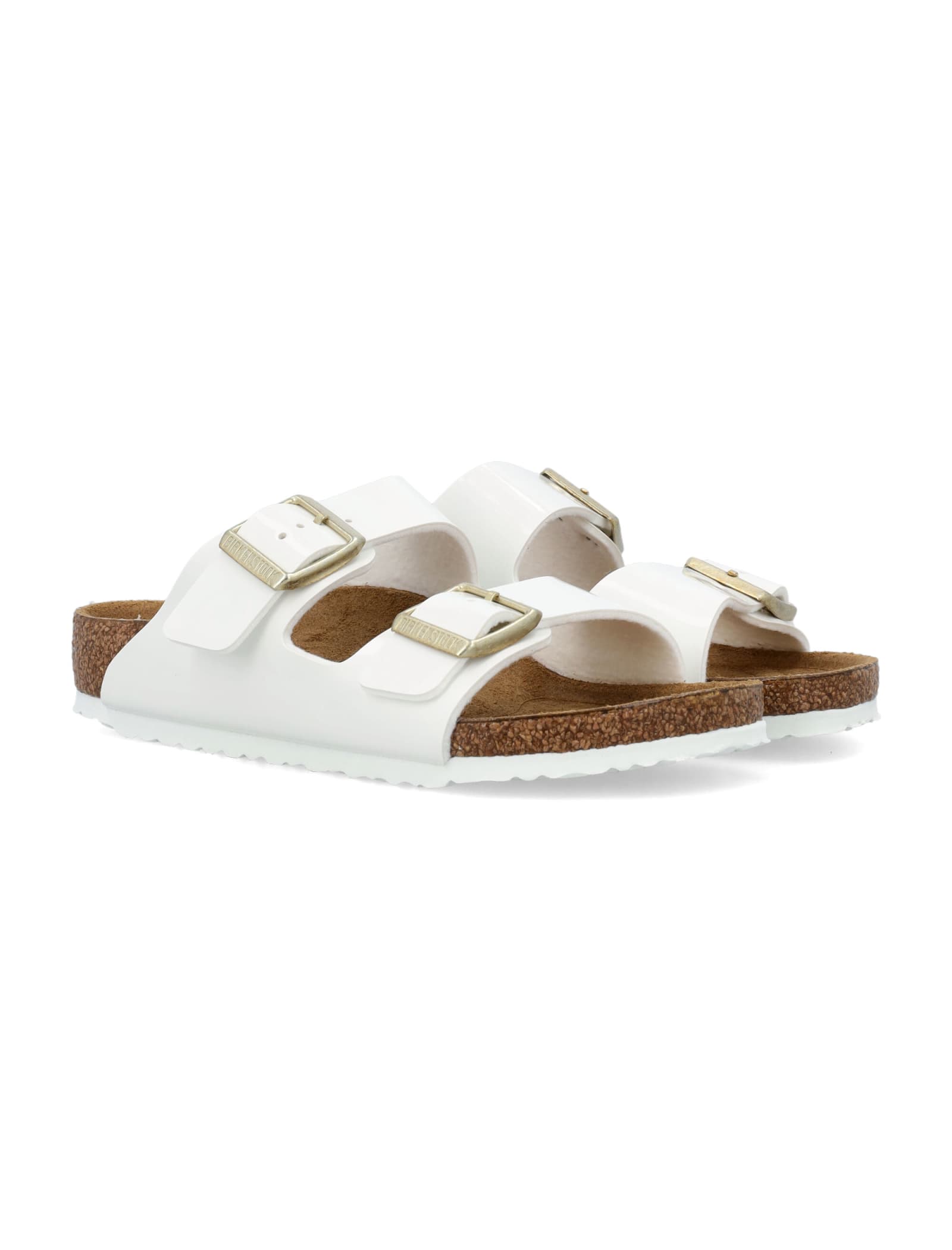 Shop Birkenstock Arizona Birko-flor Kids Sandals In White