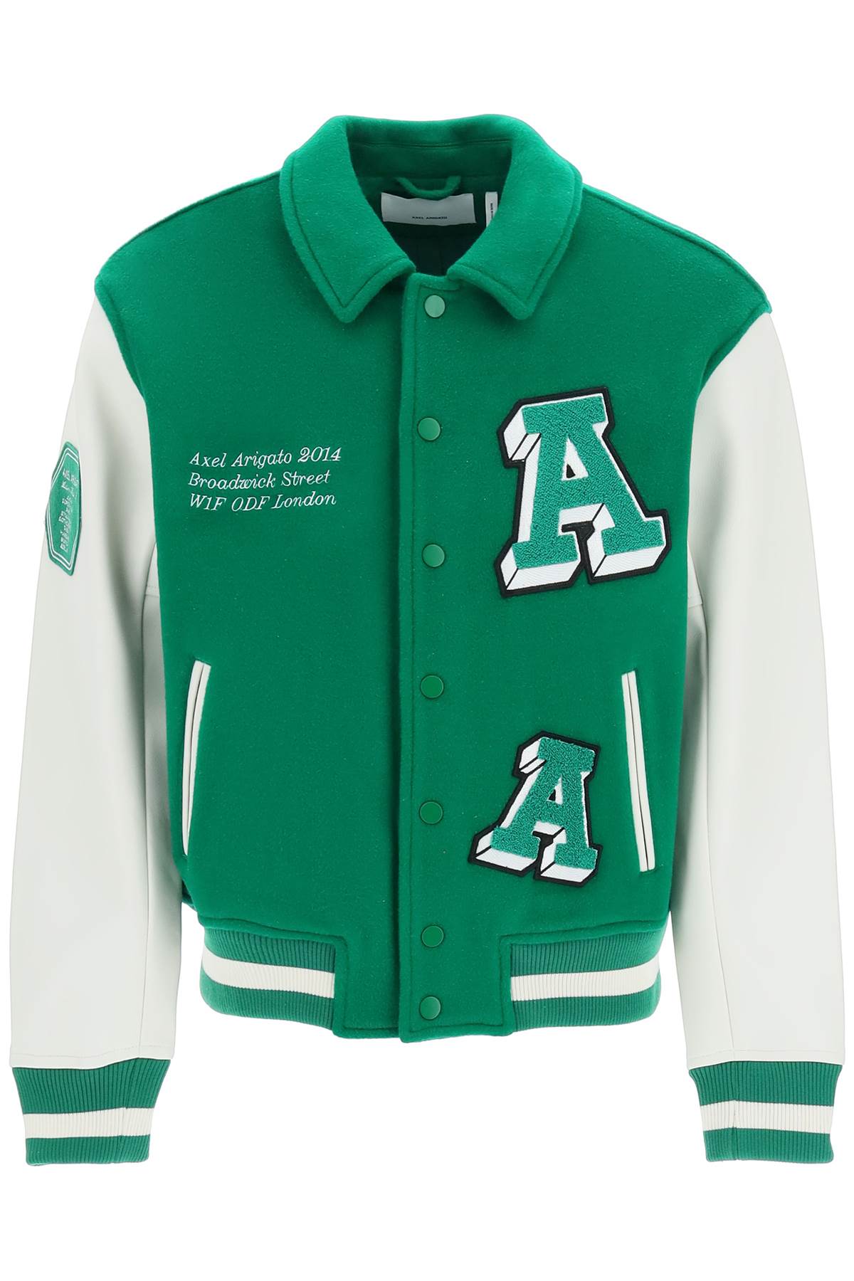 Axel Arigato illusion Varsity Jacket With Faux Leather Sleeves