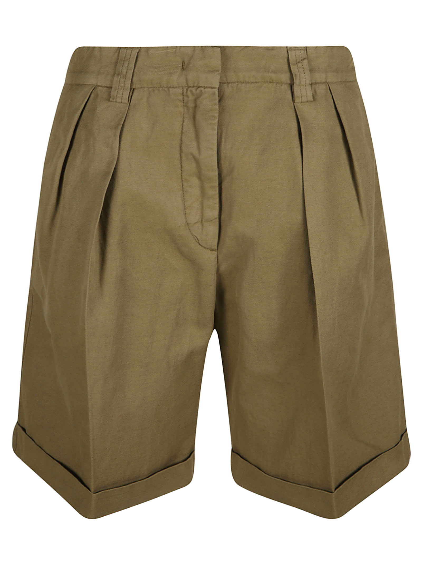 Aspesi Concealed Shorts In Green