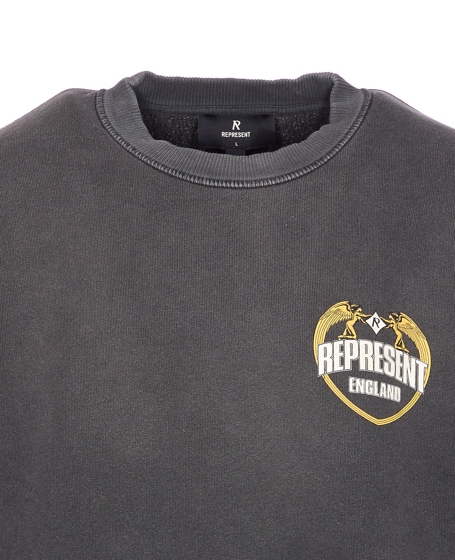 Represent Graphic Crewneck Sweater Long Sleeves In Gray