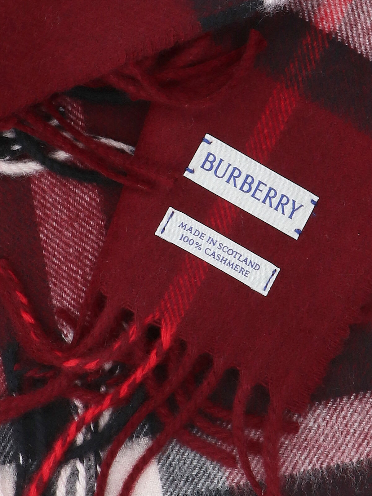 Burberry Check Scarf In Red