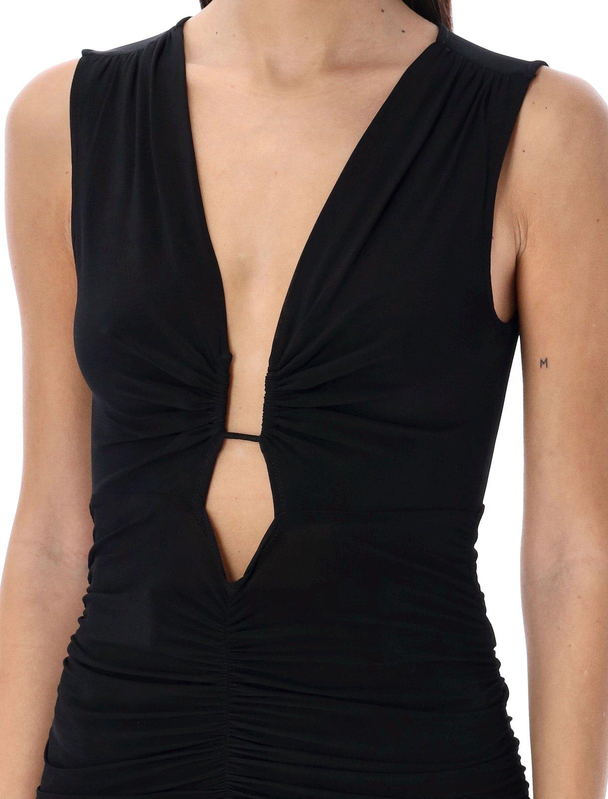 Shop Isabel Marant Draped Sleeveless Top In Black