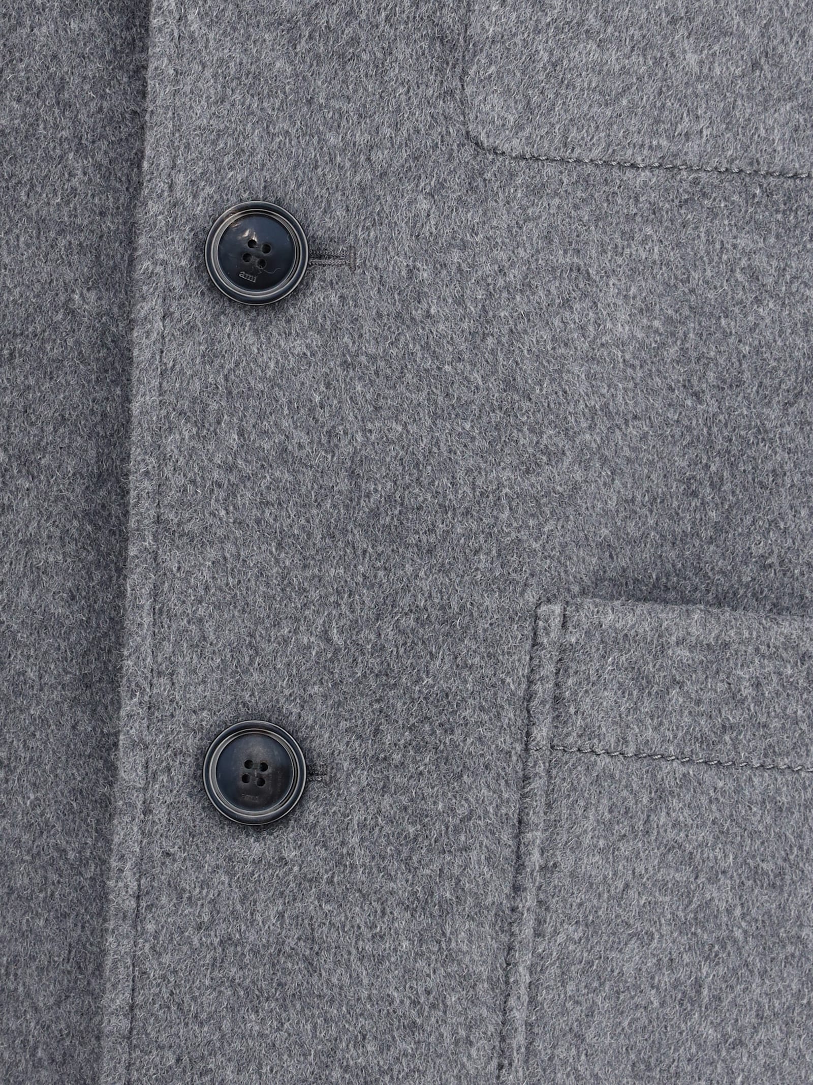 Ami Alexandre Mattiussi Ami Paris Men Boutonne Wool Jacket In Gray