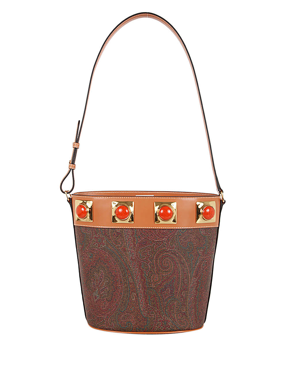 Etro Paisley Satchel With Studs In Multi