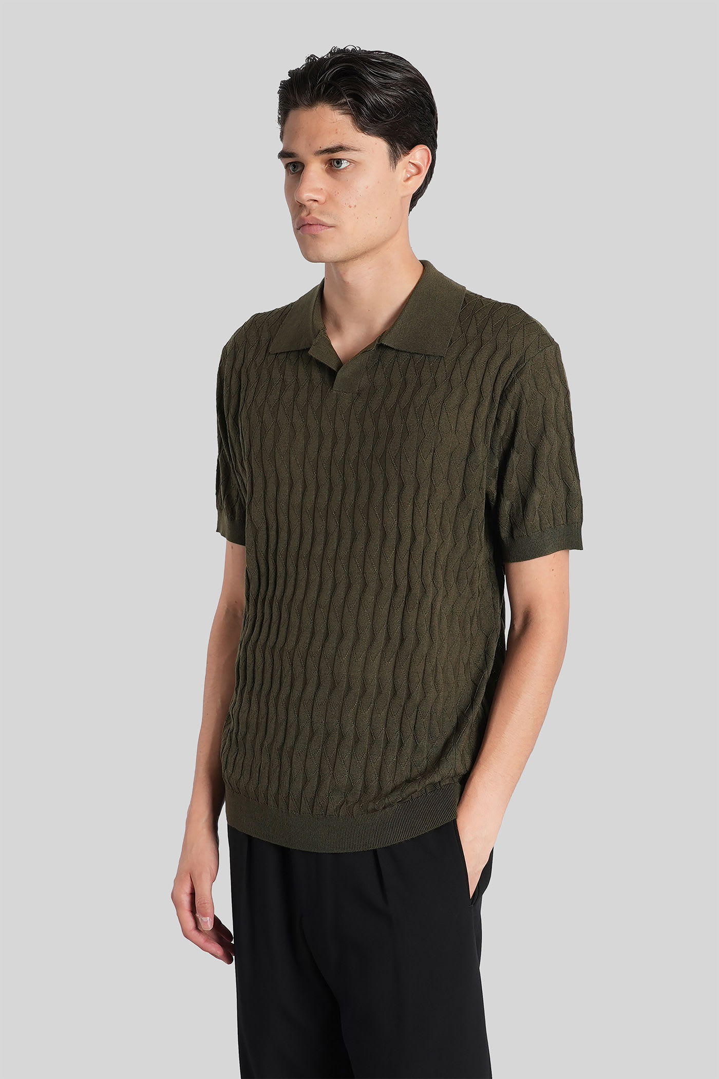 Emporio Armani Polo In Green Acrylic In Green