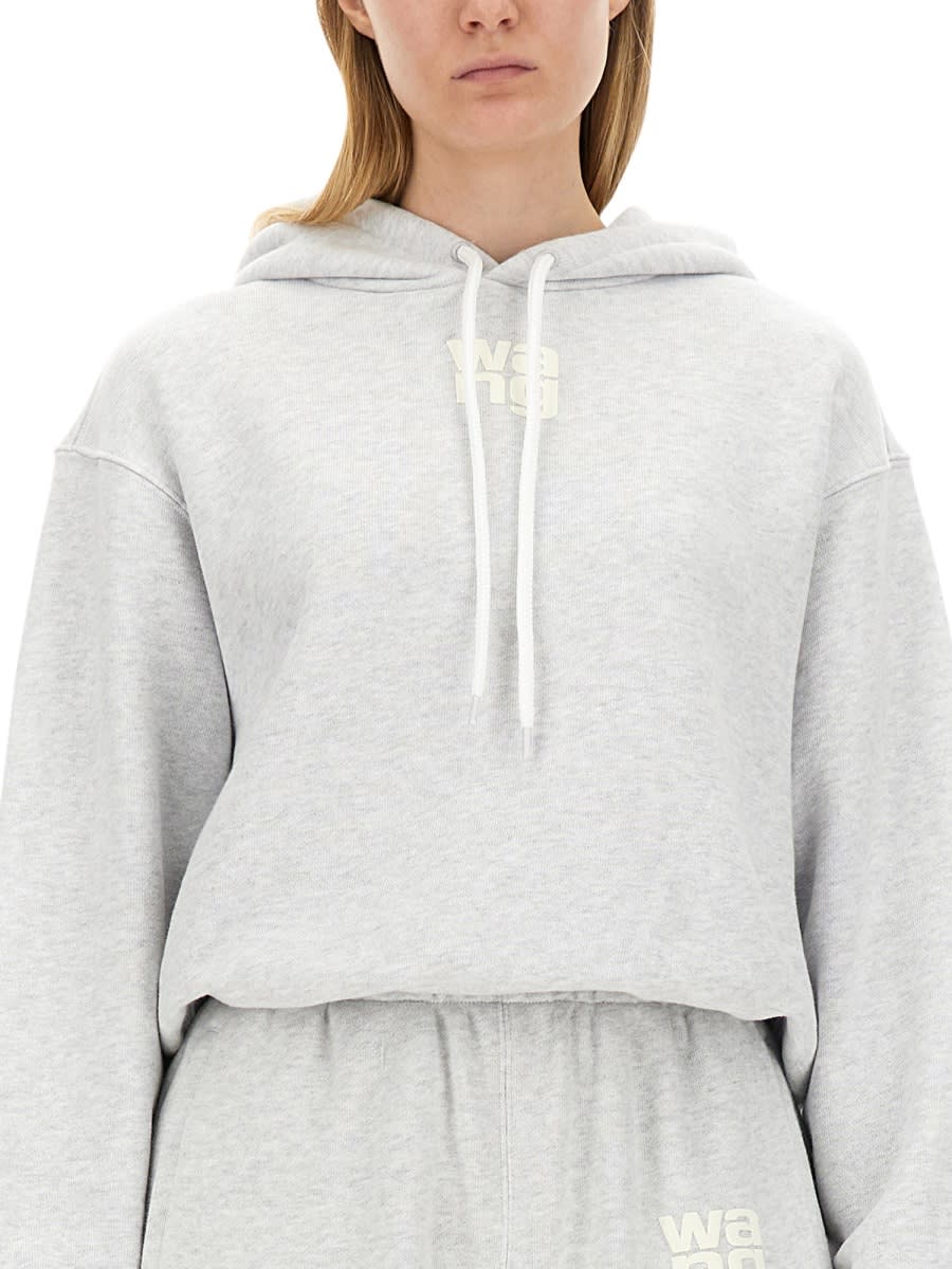 Shop Alexander Wang T Sweatshirt With Logo In Grey