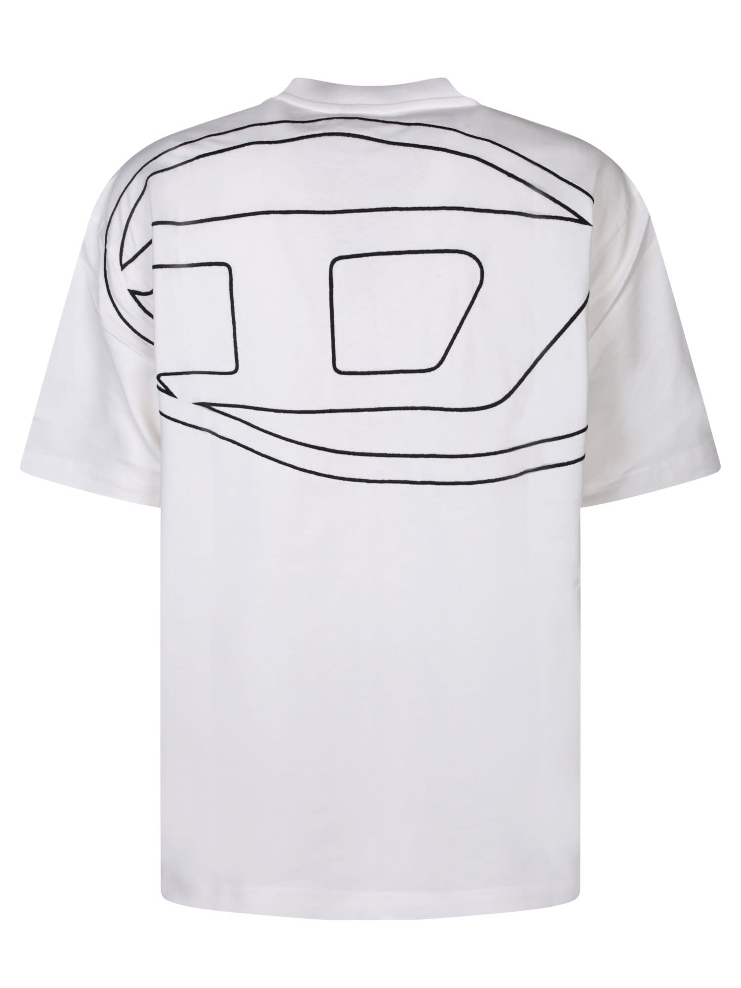 Shop Diesel D Oval Logo White T-shirt