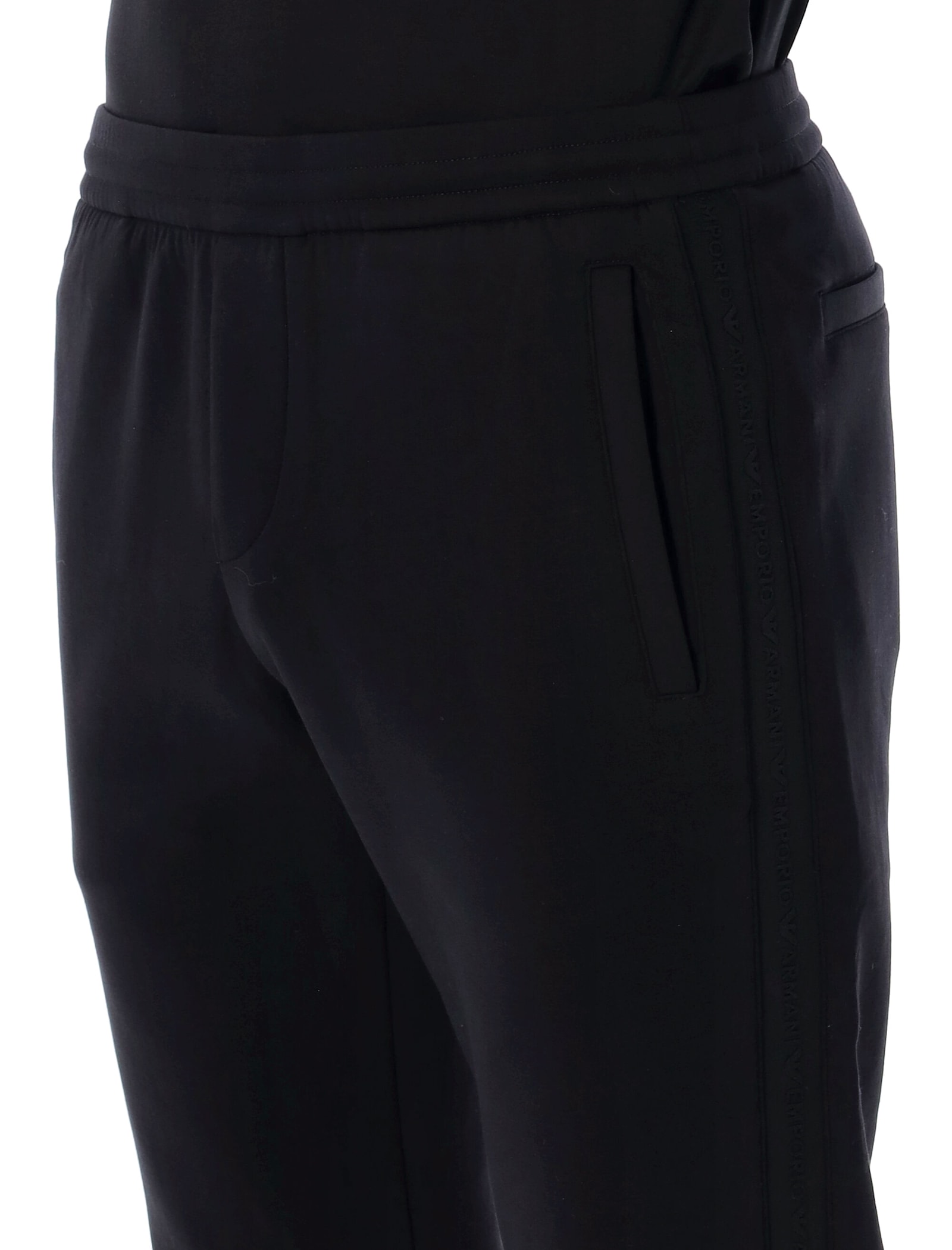 Shop Emporio Armani Jogging Pants In Nero