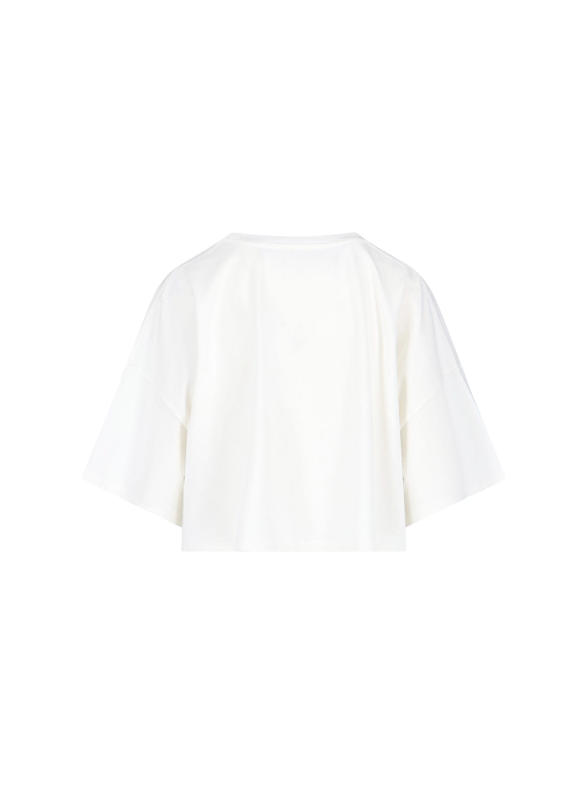 Chloé Cropped Boxy Logo T-shirt In Cotton Jersey In White