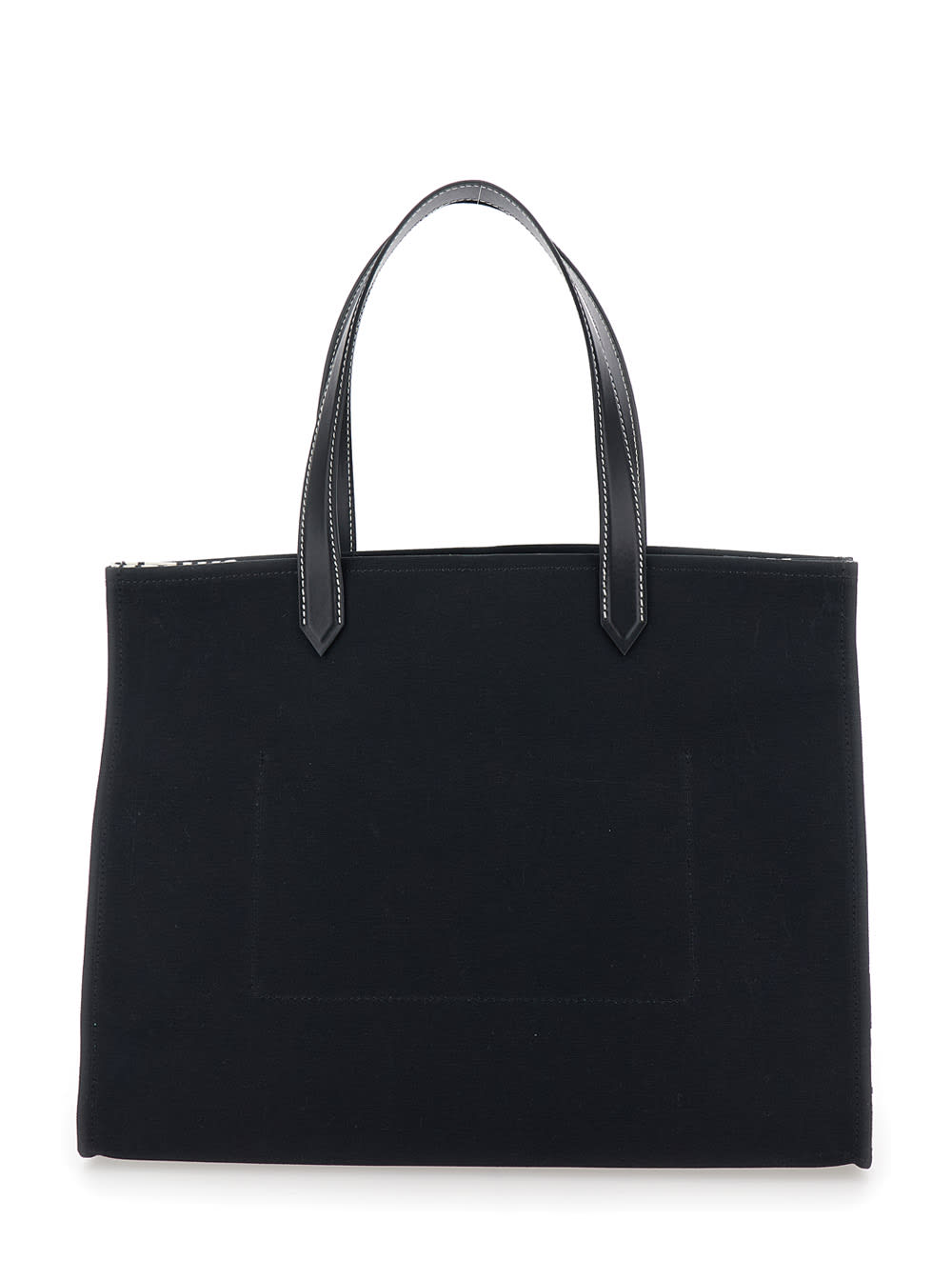 Shop Balmain B-army Medium Black Tote Bag With Logo Lettering In Canvas Woman